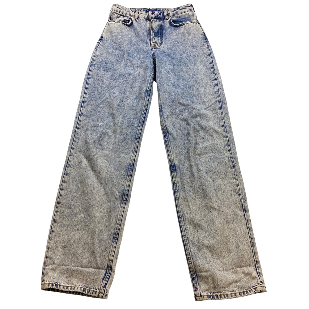 Scotch & Soda Womens High Rise Acid Wash Wide Leg Jeans Amsterdan Size 28
